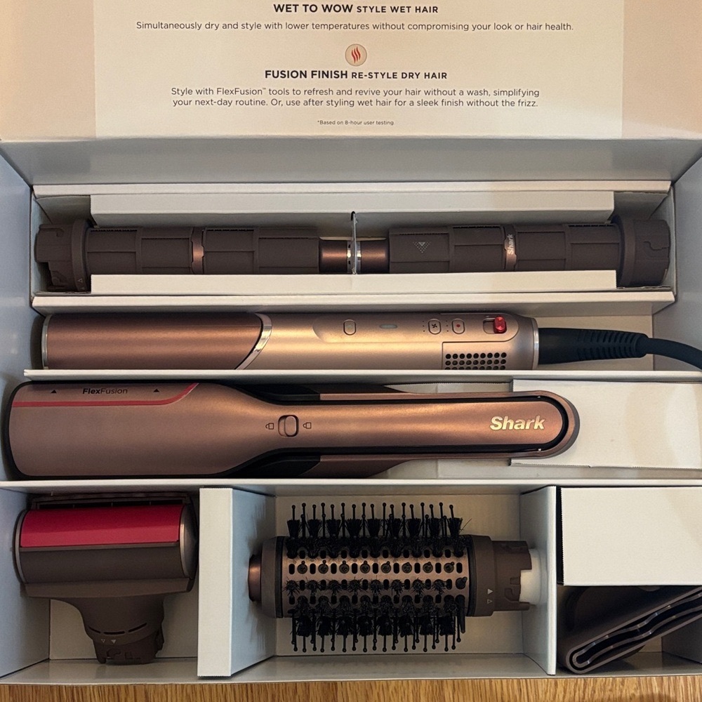 Shark Flex Fusion Air Straight Hair Styler w/ 5 attachments